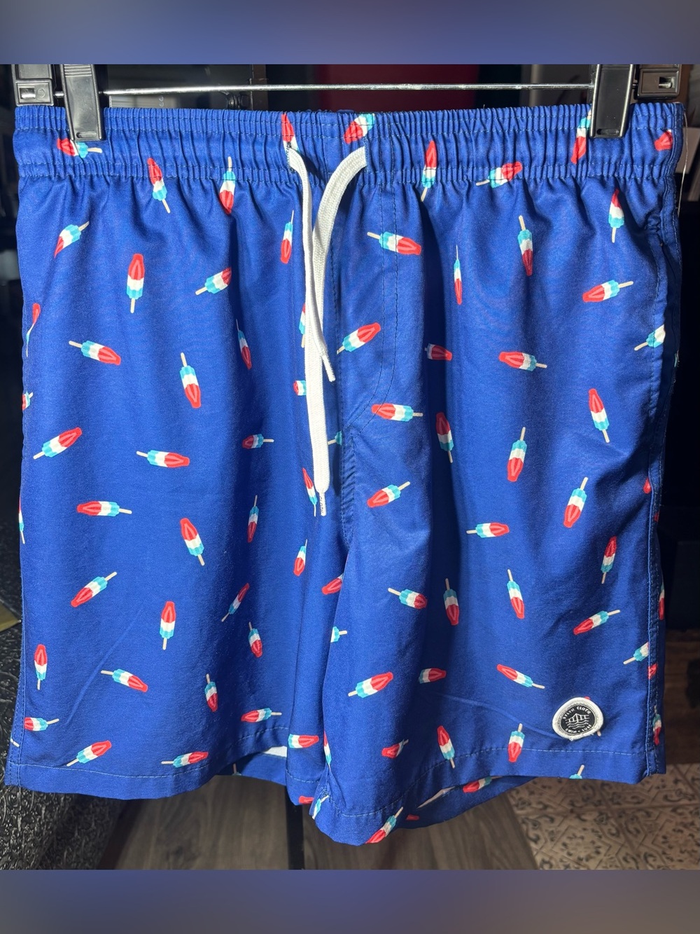 Men's Blue Popsicle Print Swim Trunks SHEIN Size Small EPC